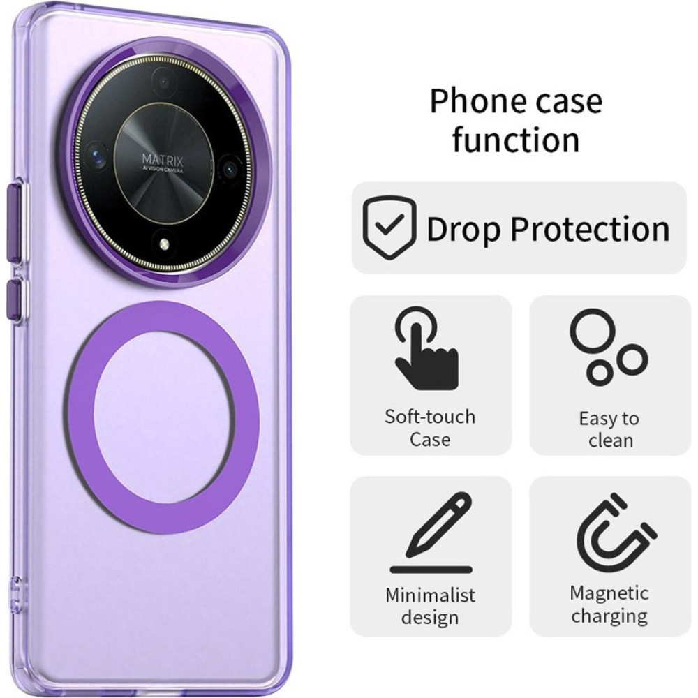 Θήκη Honor Magic6 Lite Techsuit CandyCase Σκληρή Ημιδιάφανη με MagSafe - Purple (5949419311077)