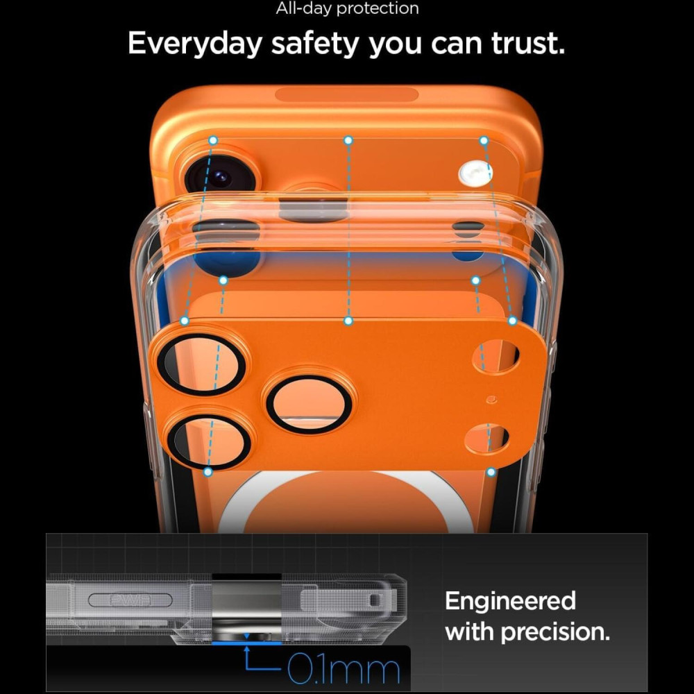 Tempered Glass iPhone 17 Pro Max Spigen GLAS.tR EZ Fit OPTIK Pro XL Camera Lens Protector Αντιχαρακτικό Γυαλί Προστασίας για Φακό Κάμερας - Orange (AGL10650)