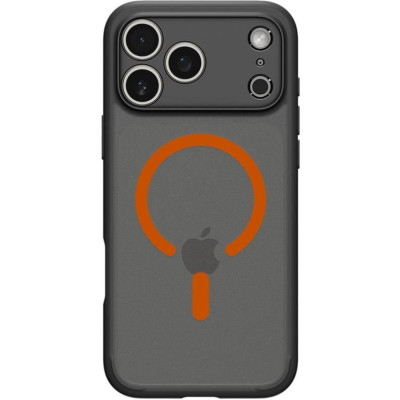 Θήκη iPhone 17 Pro Max Spigen Ultra Hybrid MagFit Ανθεκτική Σκληρή με MagSafe - Frost Black / Orange (ACS10482)