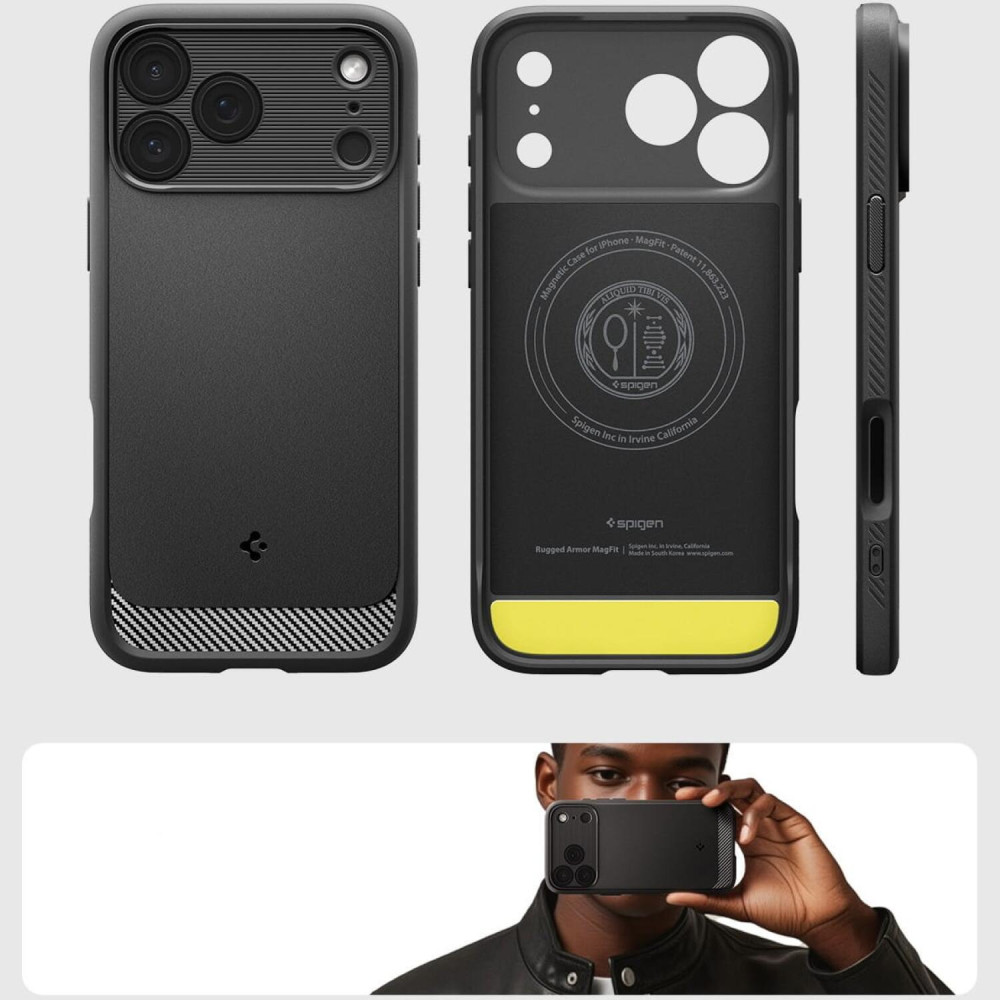 Θήκη iPhone 17 Pro Max Spigen Rugged Armor MagFit Ανθεκτική με MagSafe - Matte Black (ACS10263)