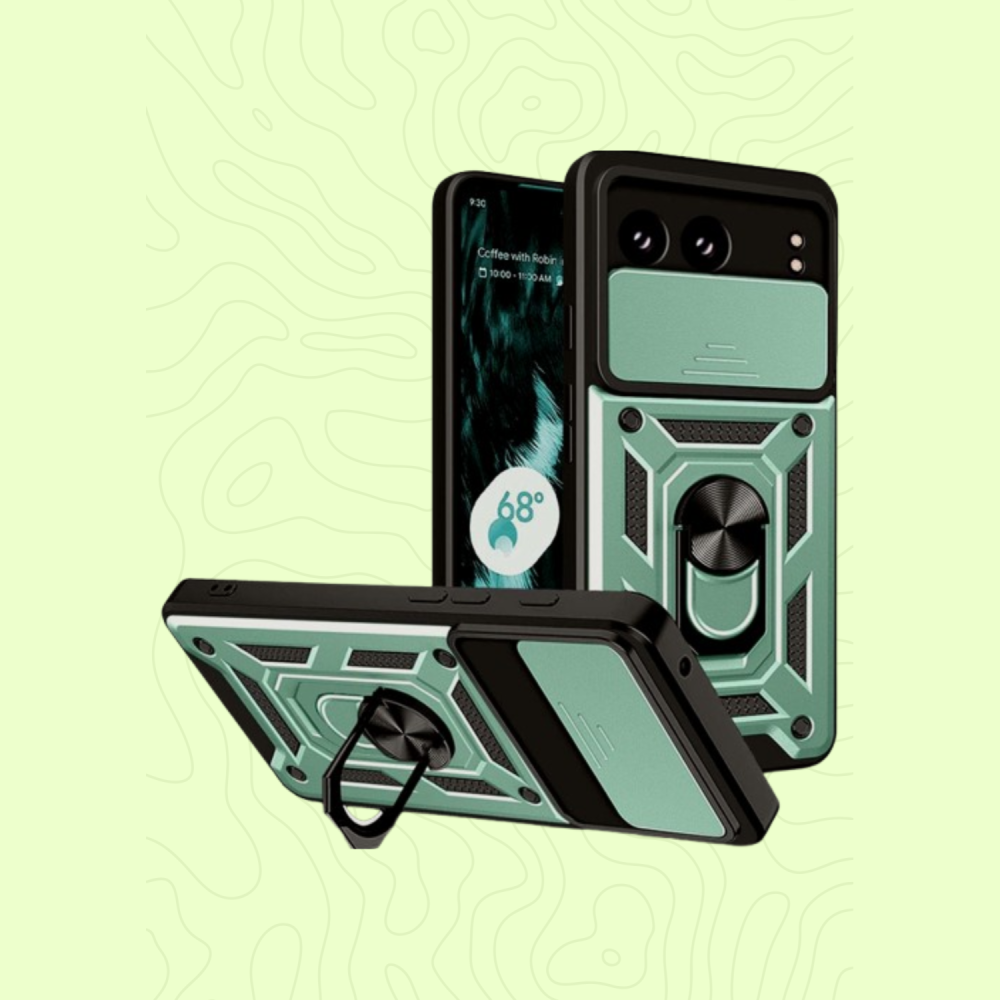 Θήκη OnePlus Nord 4 Techsuit CamShield Ανθεκτική με Κάλυμμα για την Κάμερα & Μεταλλικό Ring Holder - Green (5949419236578)