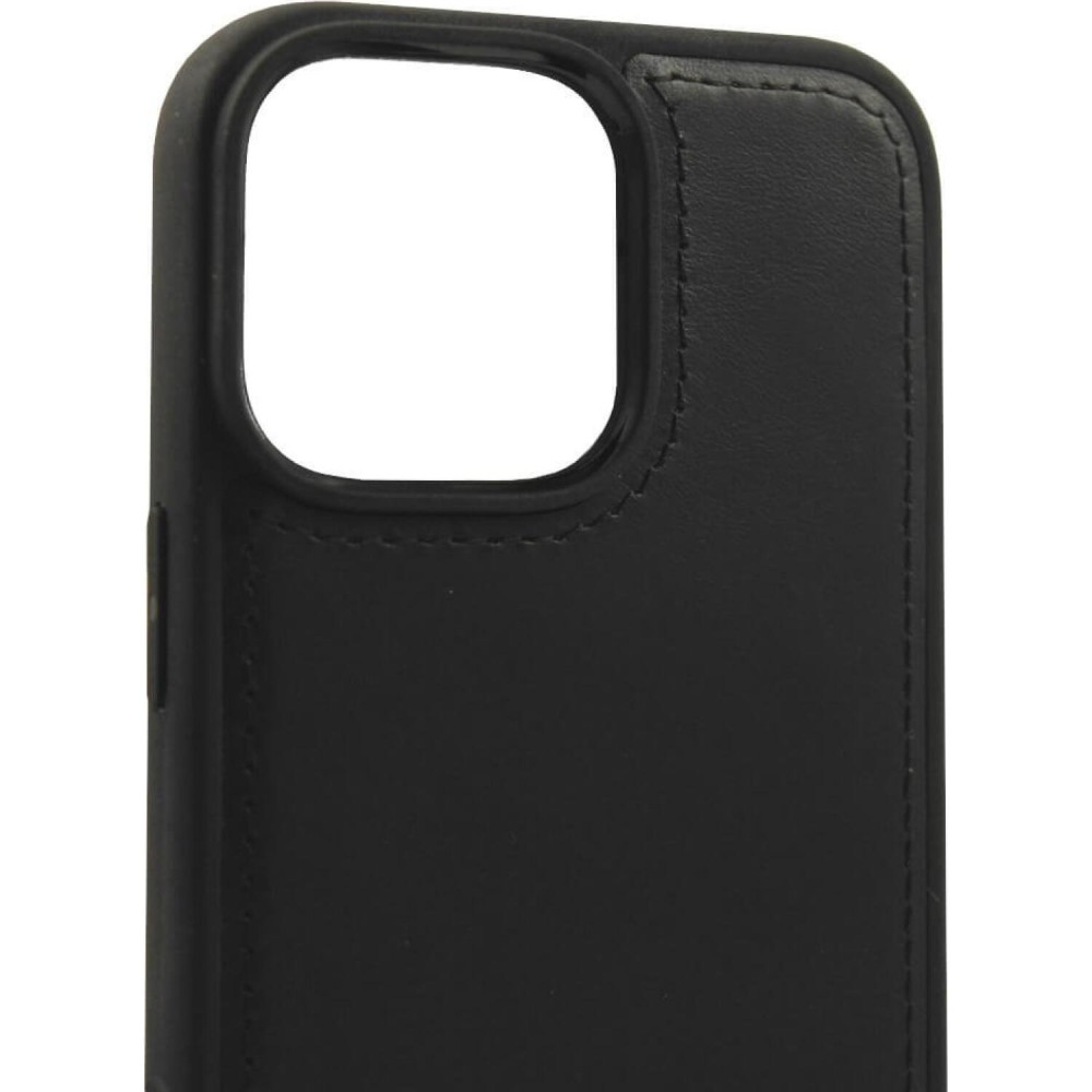 Θήκη iPhone 16 Pro Max iCarer Leather TPU Back Cover Δερμάτινη με TPU Bumper & MagSafe - Black (WMI16250901-BK)
