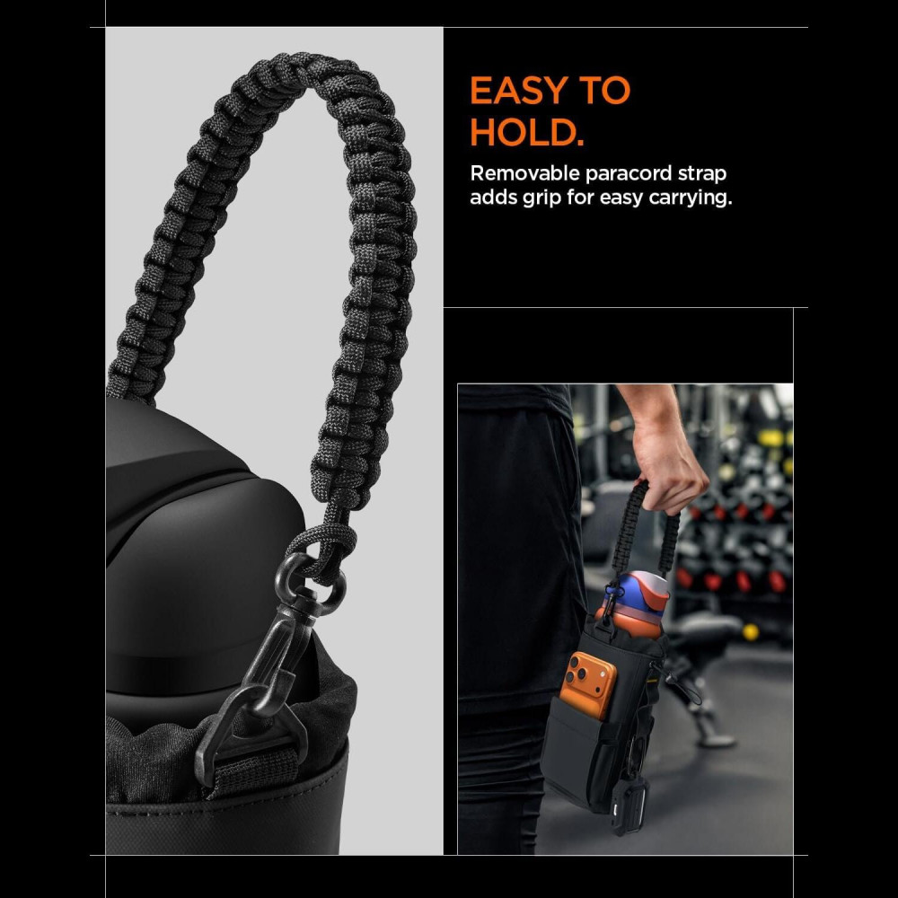 Θήκη / Τσαντάκι Spigen LF500 Tumbler Bag Γυμναστηρίου Μαγνητικό για Μπουκάλια 600ml έως 1.200L με Υποδοχές για Smartphone & Αξεσουάρ - Black (AFA09382)