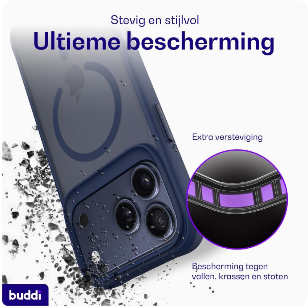 Θήκη iPhone 17 Pro Max Buddi Hybrid Σκληρή Ημιδιάφανη με MagSafe - Matte Blue (8719246492617)