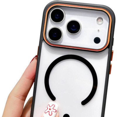 Θήκη iPhone 17 Pro Max Bodycell DualTone Hybrid Case Διάφανη Σκληρή με MagSafe & TPU Bumper - Black (5206015085215)