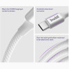 Καλώδιο Buddi Flex Φόρτισης & Μεταφοράς Δεδομένων Type-C σε Type-C 200cm 60W 5 Έτη Εγγύηση - White (8719246497384)
