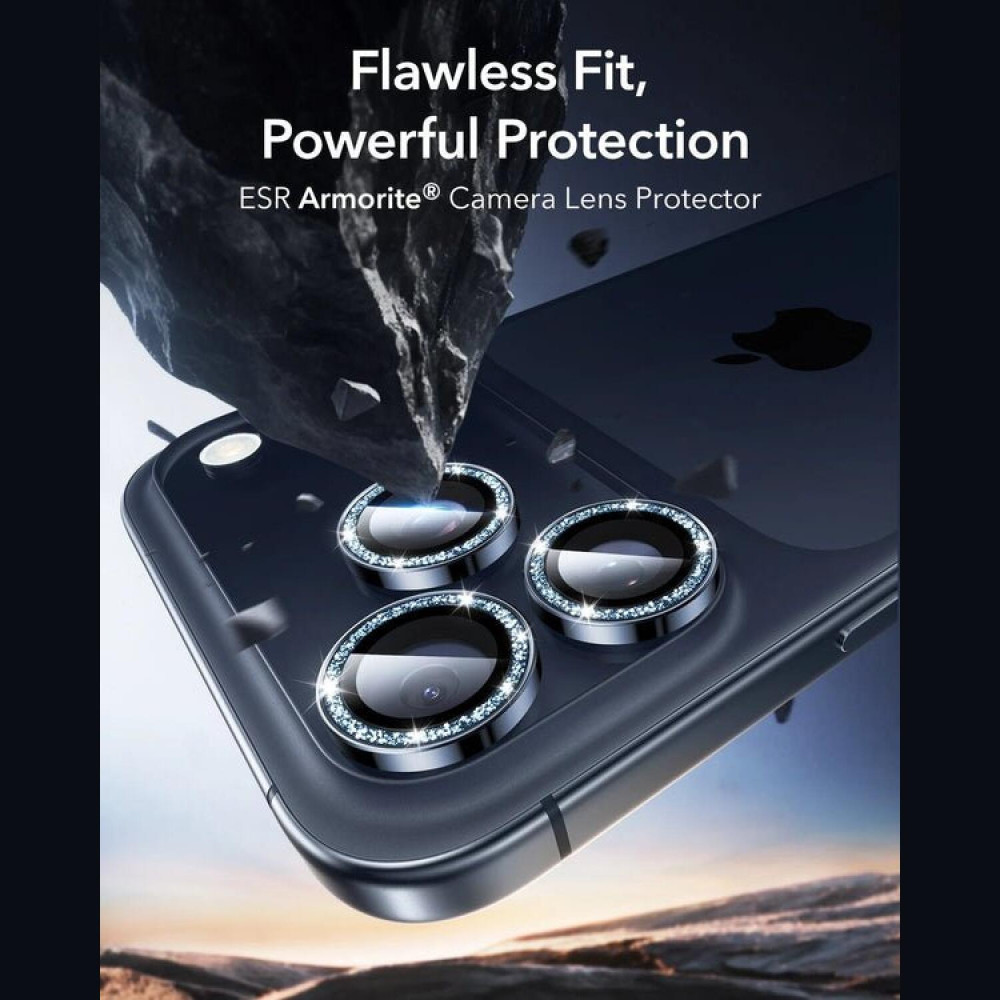 Tempered Glass iPhone 17 Pro / 17 Pro Max / 16 Pro / 16 Pro Max / 15 Pro / 15 Pro Max / 14 Pro / 14 Pro Max ESR Armorite Camera Lens Protectors Αντιχαρακτικό Γυαλί Προστασίας για Φακό Κάμερας - Blue Shimmer (4894240287651)