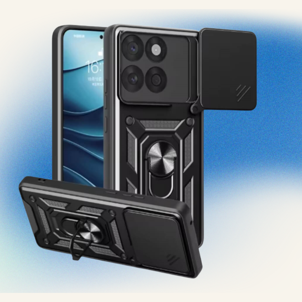 Θήκη Motorola Edge 60 / Edge 60 Fusion Bodycell Armor Slide Ανθεκτική με Κάλυμμα για την Κάμερα & Μεταλλικό Ring Holder - Black (5206015084744)