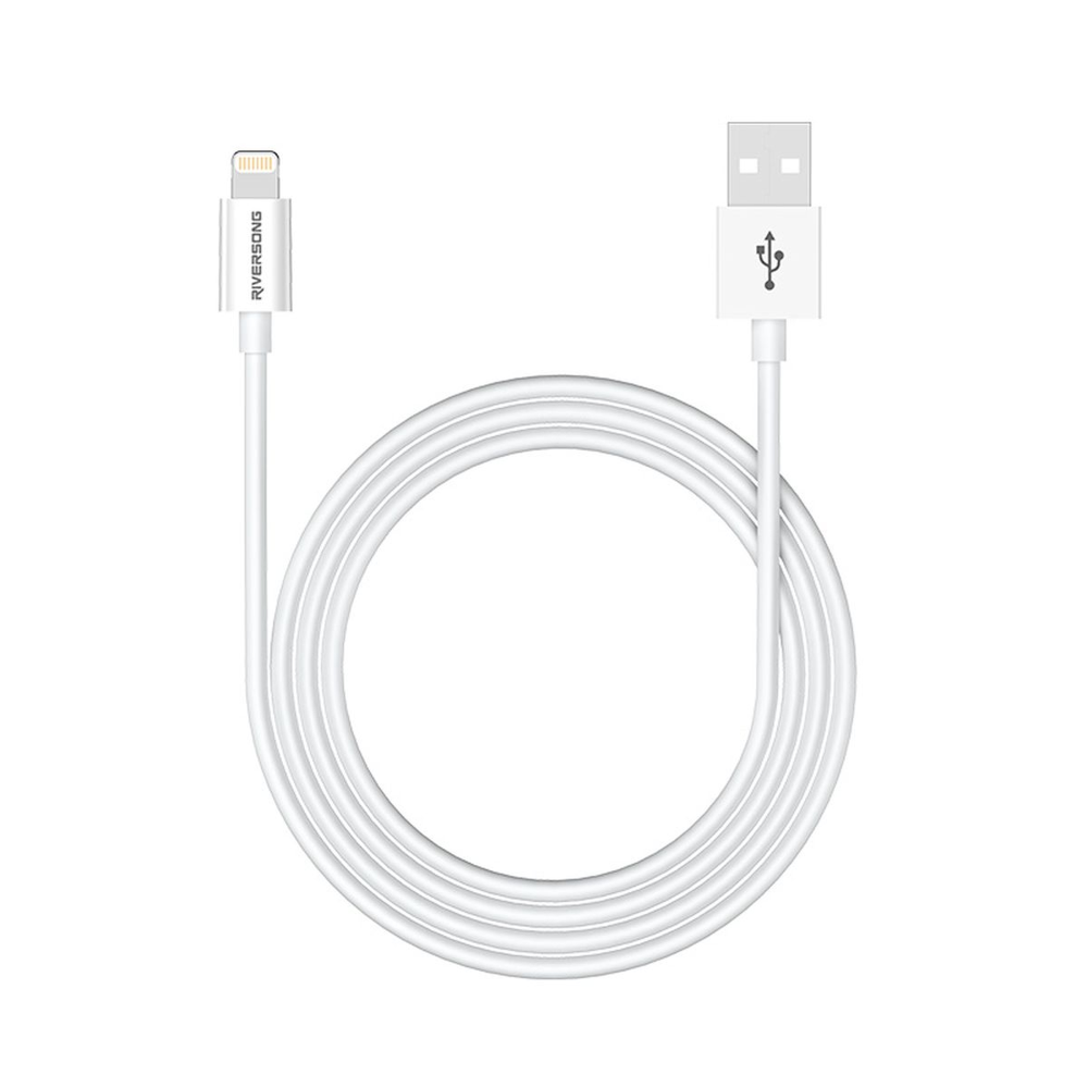 Riversong Lotus 08 - Καλώδιο Φόρτισης και Μεταφοράς Δεδομένων 3A USB σε Lightning - 120cm - White (CL71)