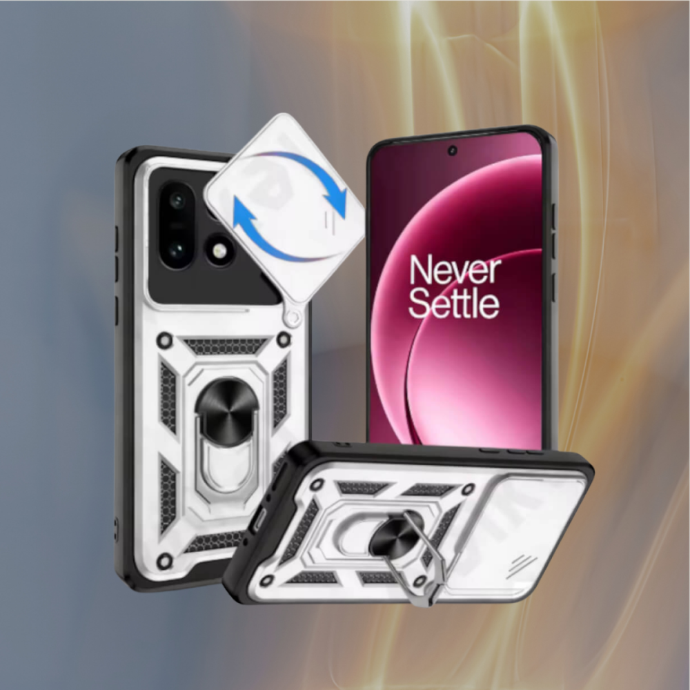 Θήκη OnePlus 15 Bodycell Armor Slide Ανθεκτική με Κάλυμμα για την Κάμερα & Μεταλλικό Ring Holder - Silver (5206015084911)