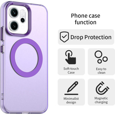 Θήκη Oppo Reno14 Techsuit CandyCase Σκληρή Ημιδιάφανη με MagSafe - Purple (5949419349339)