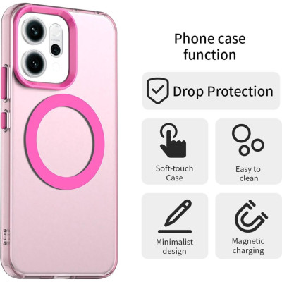 Θήκη Oppo Reno14 Techsuit CandyCase Σκληρή Ημιδιάφανη με MagSafe - Pink (5949419349353)
