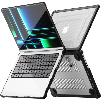 Θήκη MacBook Pro 14" 2025 / 2021 Tech-Protect SmartShell Pro Ανθεκτική Σκληρή με KickStand - Black / Clear (5906302335626)