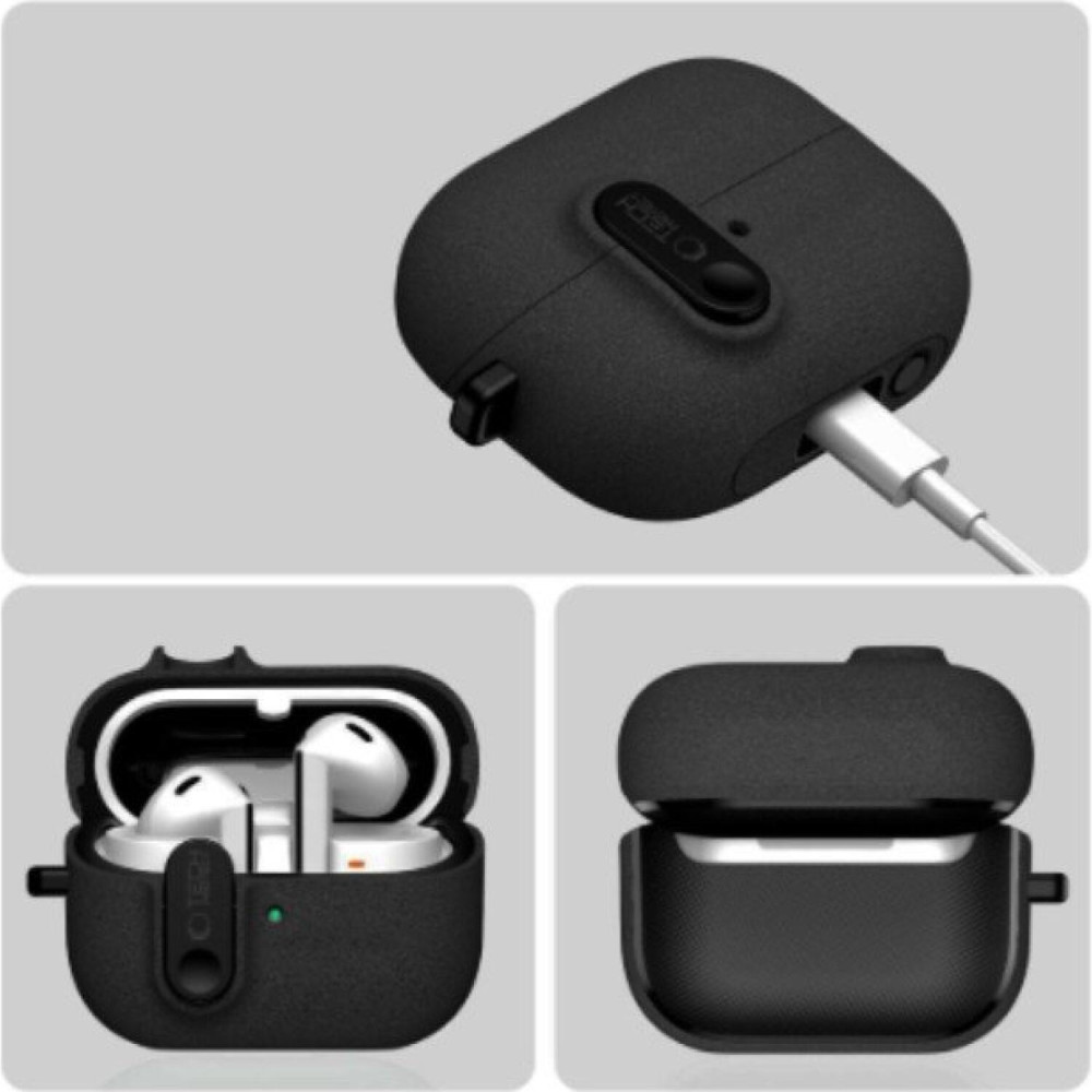 Θήκη Samsung Galaxy Buds 3 / 3 FE / 3 Pro Tech-Protect Slim Hook Σκληρή - Black (5906302352753)