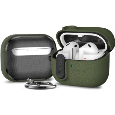 Θήκη Samsung Galaxy Buds 3 / 3 FE / 3 Pro Tech-Protect Slim Hook Σκληρή - Olive Green (5906302352760)