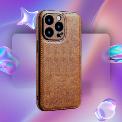 Θήκη iPhone 14 Pro Bodycell Prestige Backcover με Πλαίσιο Κάμερας - Brown (5206015068331)