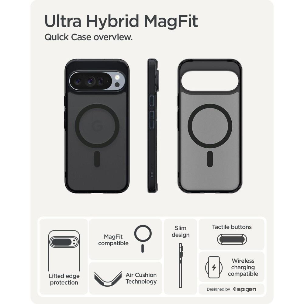 Θήκη Google Pixel 10 Pro XL Spigen Ultra Hybrid MagFit Ανθεκτική Σκληρή με MagSafe Qi2 - Frost Black (ACS09726)