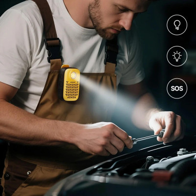 Ηχείο Joyroom Maya JR-MS03 Φορητό Αδιάβροχο Ασύρματο Bluetooth / Μαγνητικό με Κλιπ & Φακό - Yellow / Black (6956116790837)