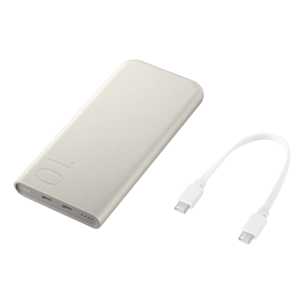 Official Samsung Fast External Battery Pack - PowerBank / Φορητή Μπαταρία Φόρτισης με 2 x Type-C - 10.000mAh - 25W - Beige (EB-P3400XUEGEU)