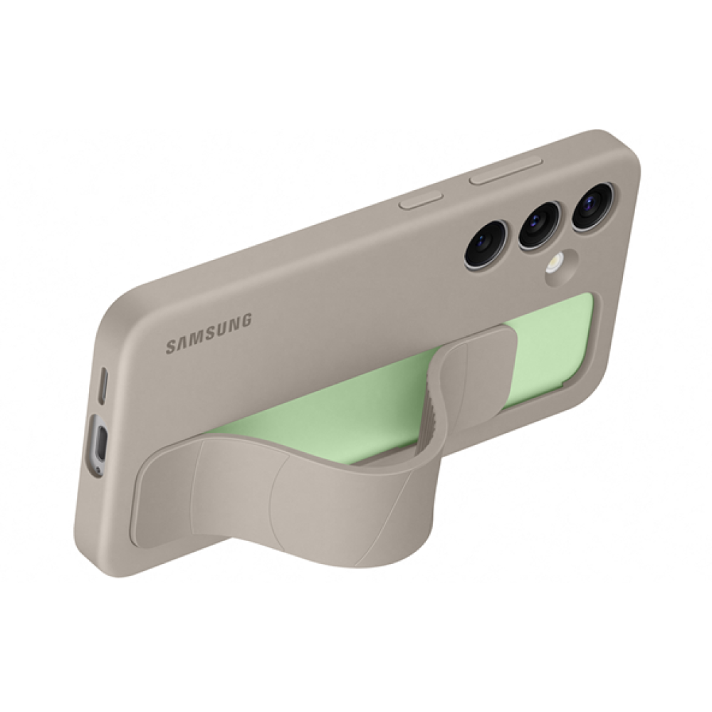 Θήκη Σιλικόνης με Λουράκι Χειρός - Samsung Galaxy S24 - Official Samsung Standing Grip Case - Taupe (EF-GS921CUEGWW)