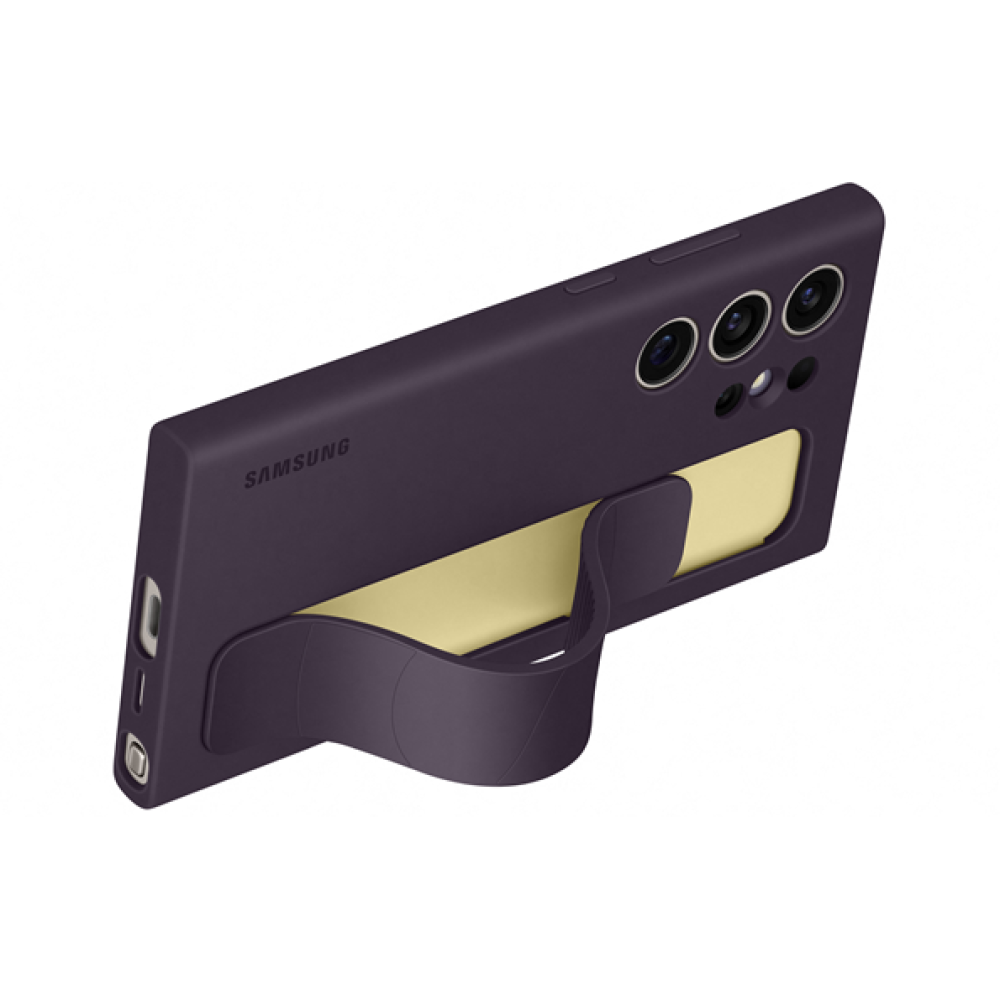 Θήκη Σιλικόνης με Λουράκι Χειρός - Samsung Galaxy S24 Ultra - Official Samsung Standing Grip Case - Dark Violet (EF-GS928CEEGWW)