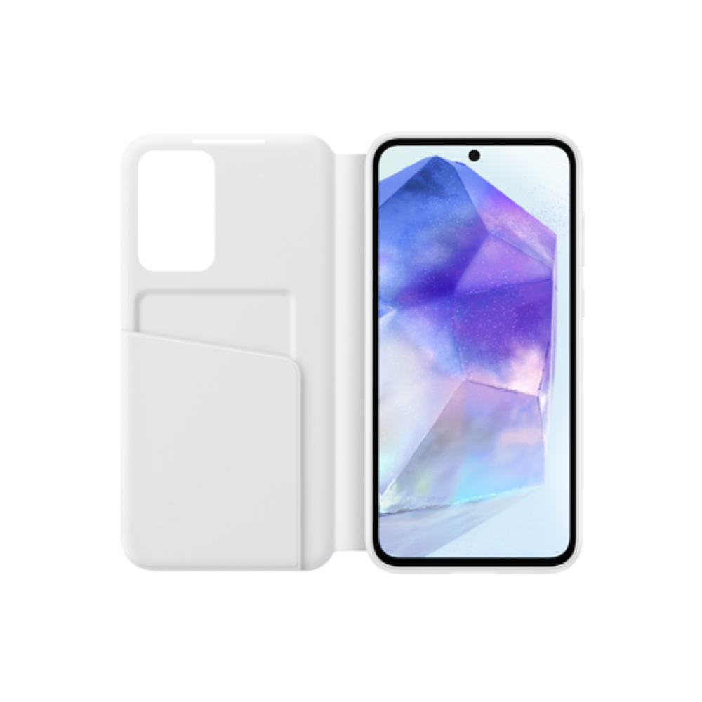 Θήκη Flip με Ενεργό Πορτάκι - Samsung Galaxy A35 - Official Samsung Smart View Wallet Cover - White (EF-ZA356CWEGWW)