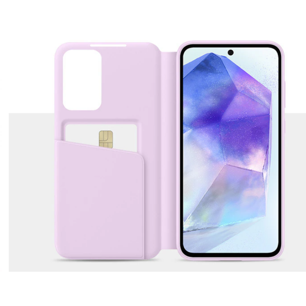 Θήκη Flip με Ενεργό Πορτάκι - Samsung Galaxy A55 - Official Samsung S View Wallet Cover - Lavender (EF-ZA556CVEGWW)