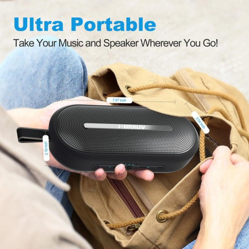 Ηχείο J-BRAUV Flex TWS Φορητό Αδιάβροχο IP67 Ασύρματο Bluetooth - Black (7611521489712)