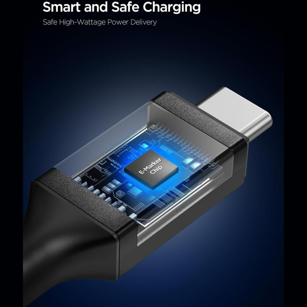 Καλώδιο Type-C Spigen Essential EB10010CC Φόρτισης 100W & Μεταφοράς Δεδομένων 5Gbps σε Type-C 100cm - Black (ACA09459)