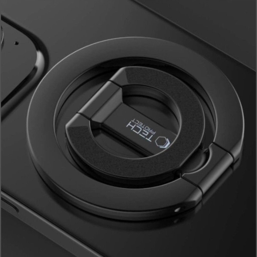 Βάση Στήριξης Tech-Protect MMR400 Μαγνητικό MagSafe Phone Ring με Επιπλέον Αυτοκόλλητο Δακτύλιο MagSafe - Black (5906302368648)
