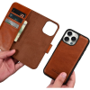 Θήκη iPhone 16 Pro iCarer Leather Detachable 2 in 1 Wallet Δερμάτινο Πορτοφόλι με RFID & MagSafe - Retro Brown (WMI16240720-SN)