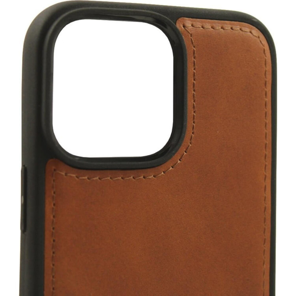 Θήκη iPhone 16 Pro Max iCarer Leather TPU Back Cover Δερμάτινη με TPU Bumper & MagSafe - Camel Tan (WMI16250901-LN)