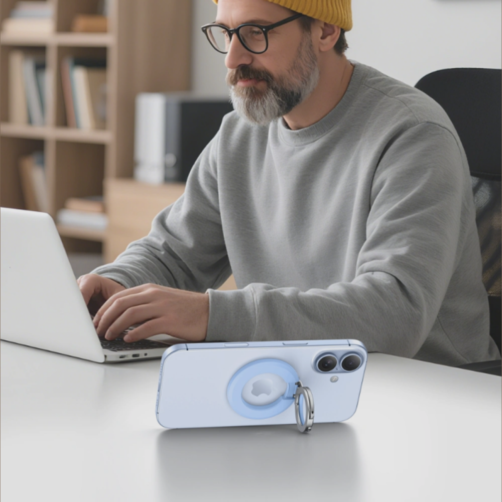 Βάση Στήριξης Tech-Protect MMR500 Μαγνητικό MagSafe Phone Ring με Επιπλέον Αυτοκόλλητο Δακτύλιο MagSafe - Baby Blue (5906302318490)