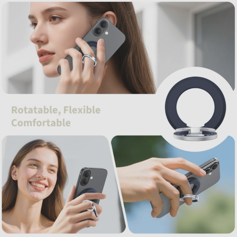 Βάση Στήριξης Tech-Protect MMR500 Μαγνητικό MagSafe Phone Ring με Επιπλέον Αυτοκόλλητο Δακτύλιο MagSafe - Navy Blue (5906302318506)