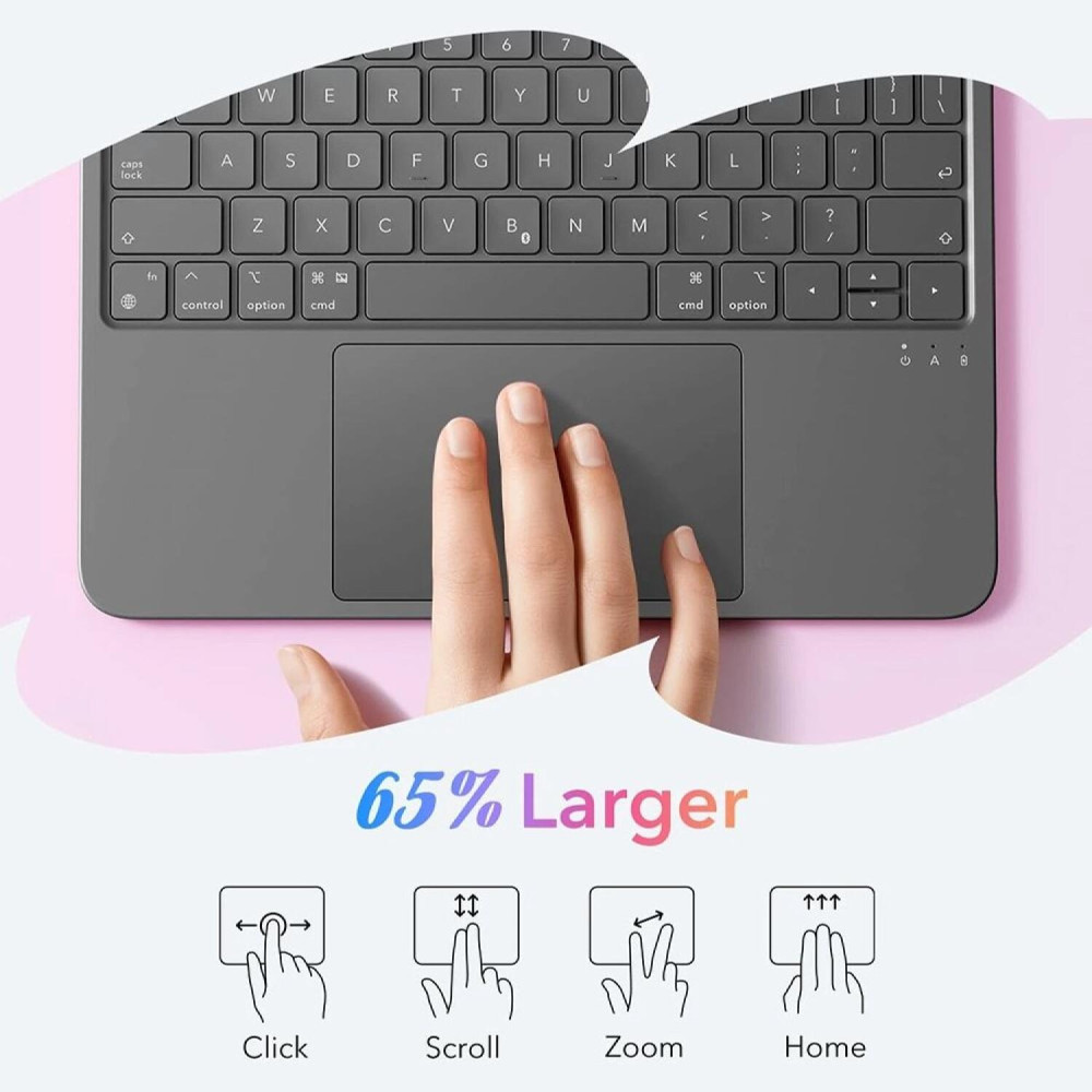 Θήκη iPad Air 7 2025 11" / Air 6 2024 11" / Air 5 2022 10.9" / Air 4 2020 10.9" ESR Flex Keyboard Case με Υποδοχή για Apple Pencil & Αποσπώμενο Πληκτρολόγιο Bluetooth US - Dark Gray (4894240275221)