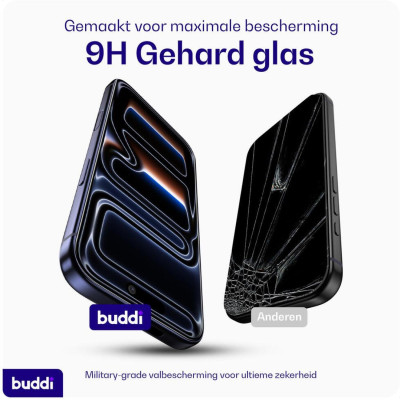 Tempered Glass iPhone 17 Pro Max Buddi Easy Fit Full Face Αντιχαρακτικό Γυαλί Προστασίας Οθόνης 2 Τεμάχια - Black (8719246545573)