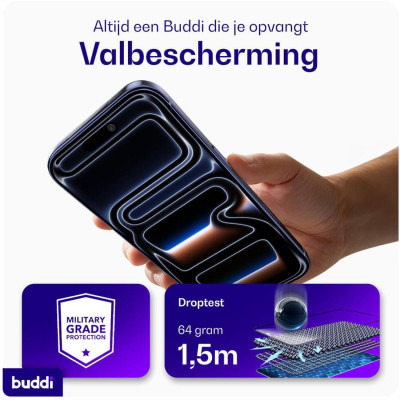 Tempered Glass iPhone 17e / 16e / 14 / 13 / 13 Pro Buddi Easy Fit Full Face Αντιχαρακτικό Γυαλί Προστασίας Οθόνης 2 Τεμάχια - Black (8719246545474)