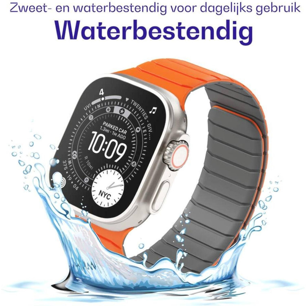 Λουράκι Apple Watch Ultra/SE/11/10/9/8/7/6/5/4 (49/46/45/44mm) Buddi Fuse Μαγνητικό Σιλικόνης - Orange (8719246551024)