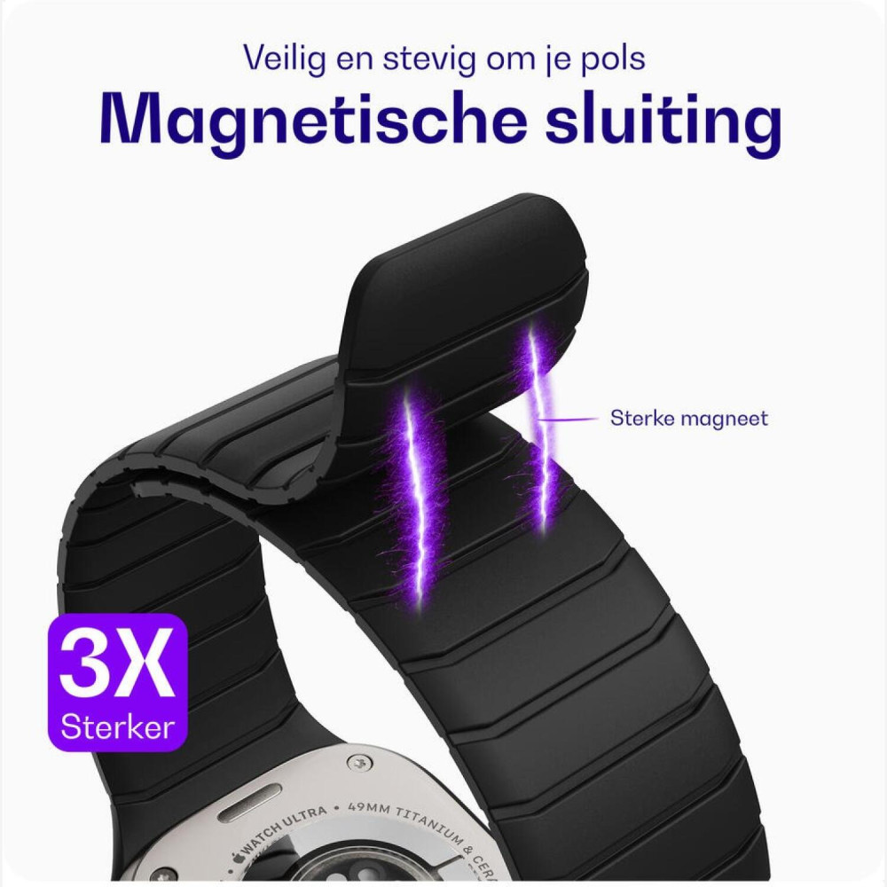 Λουράκι Apple Watch Ultra/SE/11/10/9/8/7/6/5/4 (49/46/45/44mm) Buddi Fuse Μαγνητικό Σιλικόνης - Black (8719246550997)