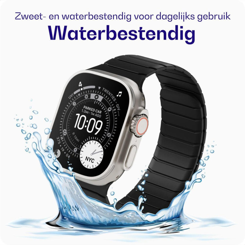 Λουράκι Apple Watch Ultra/SE/11/10/9/8/7/6/5/4 (49/46/45/44mm) Buddi Fuse Μαγνητικό Σιλικόνης - Black (8719246550997)