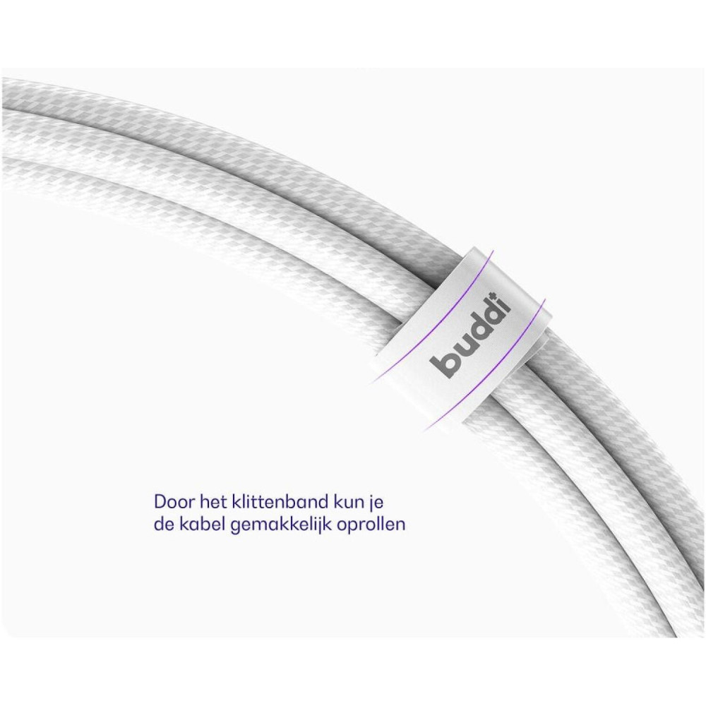 Καλώδιο Buddi Flex Φόρτισης & Μεταφοράς Δεδομένων USB-A σε Lightning 100cm 12W 5 Έτη Εγγύηση - White (8719246497452)