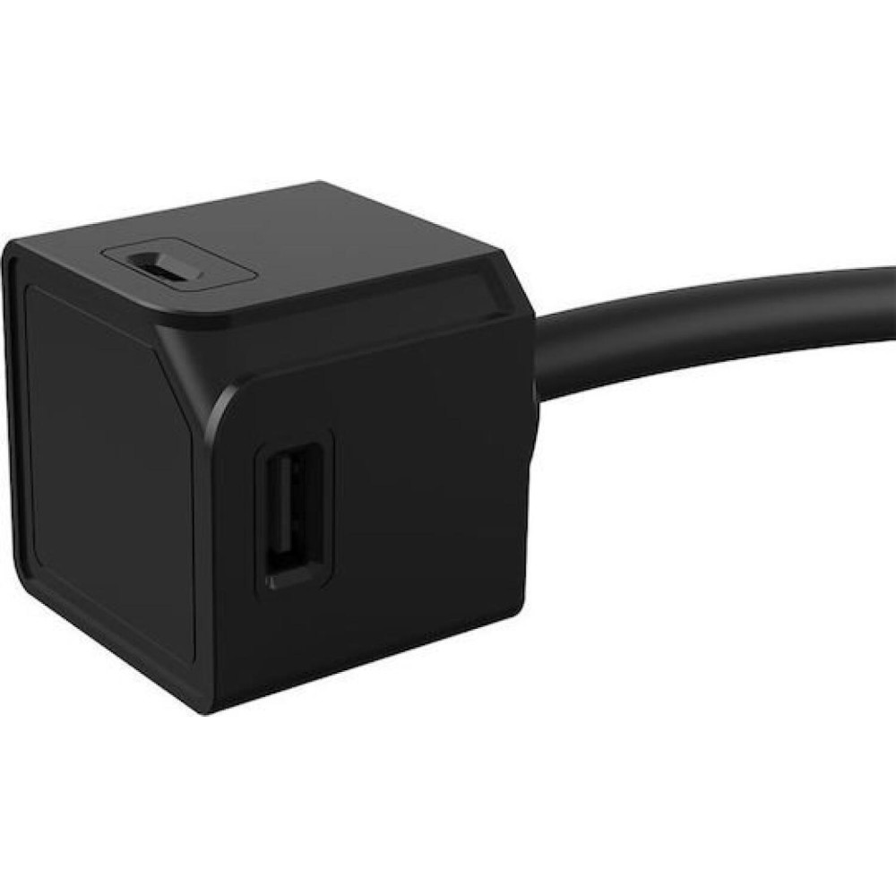 Φορτιστής Allocacoc PowerCube USBcube Extended USB A+C με Καλώδιο 150cm & 2 x USB-A / 2 x Type-C 3A - Black (10467BK/EUACMC)