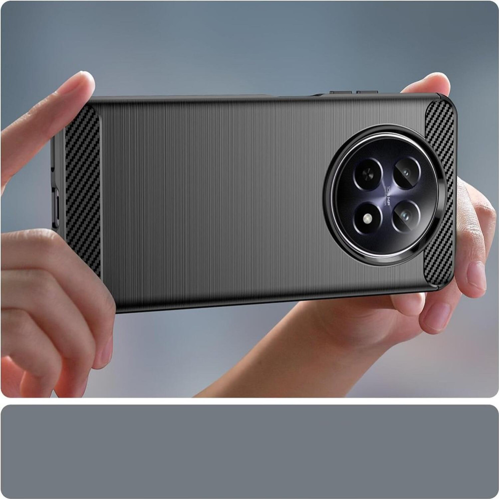 Θήκη Realme 12 5G / 12x 5G Techsuit Carbon Silicone Σιλικόνης - Black (5949419190207)