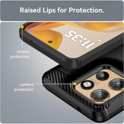 Θήκη Motorola Edge 60 Neo / Edge 50 Neo / ThinkPhone 25 Techsuit Carbon Silicone Σιλικόνης - Black (5949419245457)