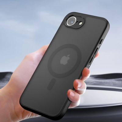 Θήκη iPhone 17e / 16e Techsuit PureFrost Σκληρή Ημιδιάφανη με MagSafe - Frosted Black (5949419321298)