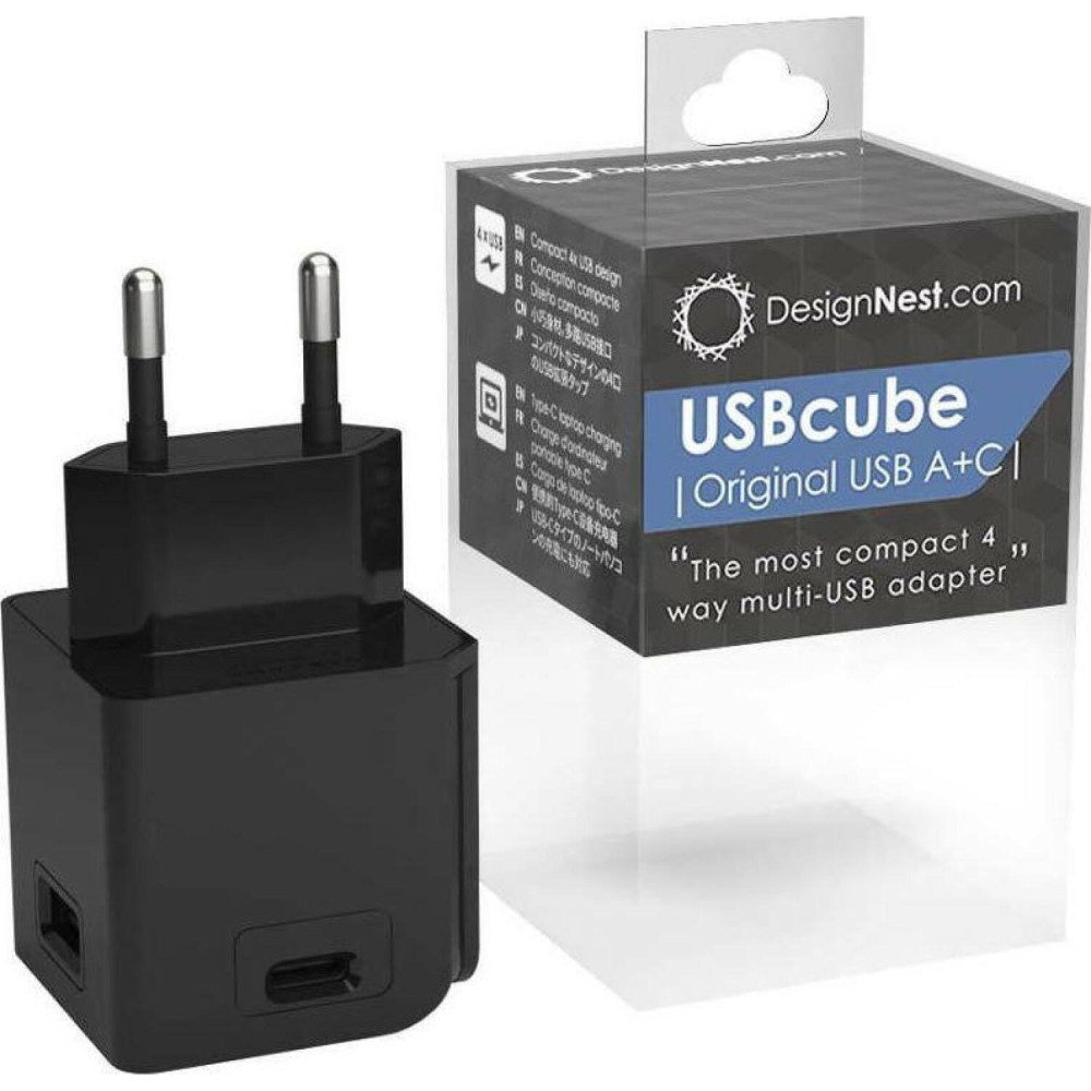 Φορτιστής Allocacoc USBcube Original USB A+C με 2 x USB-A / 2 x Type-C 3A - Black (10466BK/EUACMC)