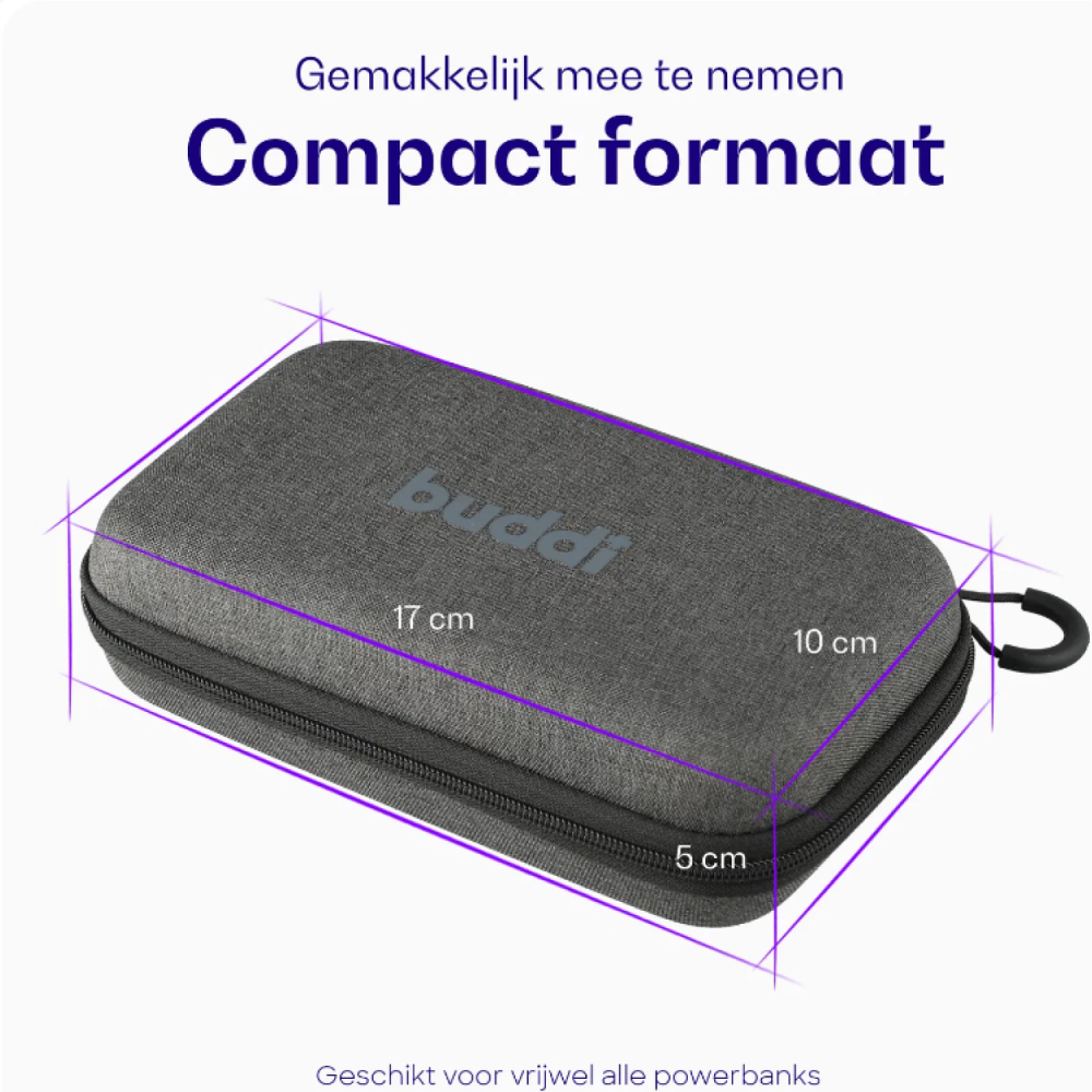 Θήκη για Powerbank Buddi Organizer Medium και Καλώδια 17 x 10 x 5 cm 5 Έτη Εγγύηση - Grey (8719246504396)