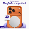 Θήκη iPhone 17 Pro Max Buddi Hybrid Σκληρή Διάφανη με MagSafe - Transparent / Orange (8719246544392)