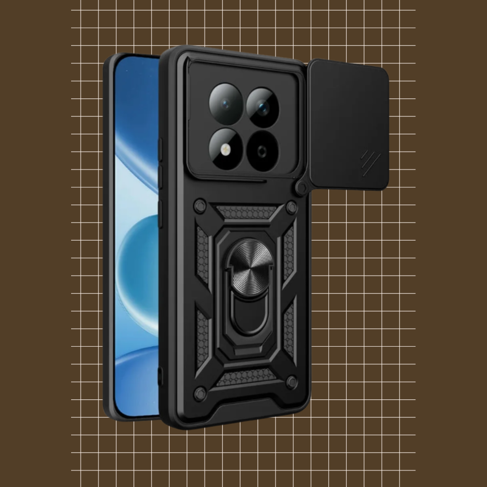 Θήκη Xiaomi Redmi Note 15 Pro 5G Bodycell Armor Slide Ανθεκτική με Κάλυμμα για την Κάμερα & Μεταλλικό Ring Holder - Black (5206015085840)