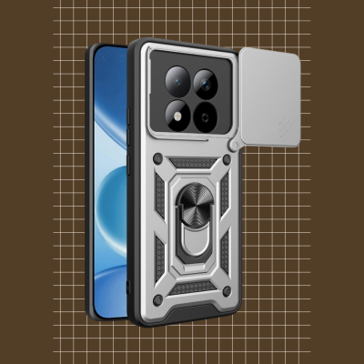 Θήκη Xiaomi Redmi Note 15 Pro 5G Bodycell Armor Slide Ανθεκτική με Κάλυμμα για την Κάμερα & Μεταλλικό Ring Holder - Silver (5206015085864)